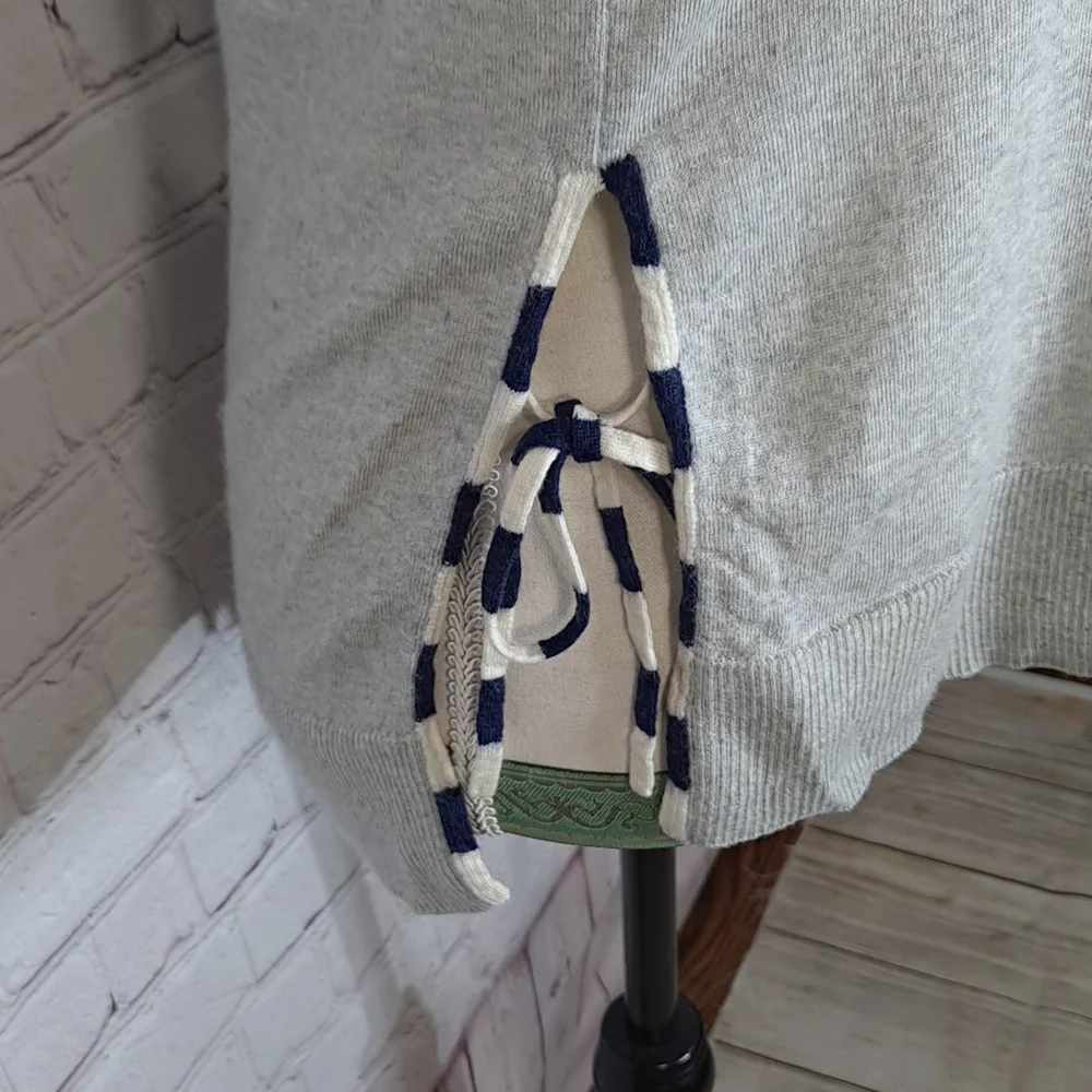 J. Crew Grey Tippi Side Tie Sweater